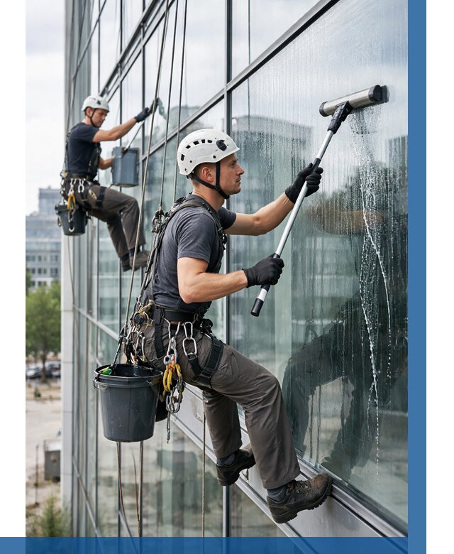 Мойка витражей альпинистами в Павловском Посаде от 711 р. под ключ|ВЫСОТНИК-Пвл