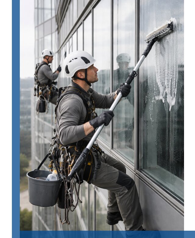 Высотная мойка сплошного остекления с выездом в Павловском Посаде