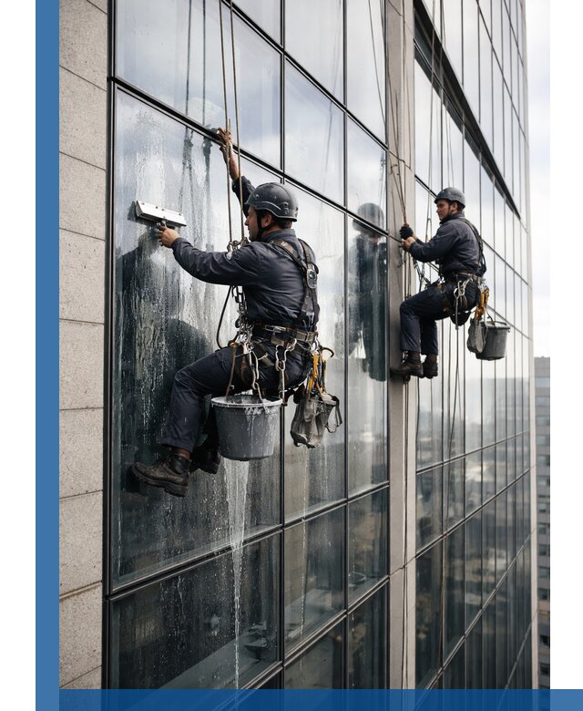 Профессиональная мойка стеклянных фасадов зданий в Павловском Посаде