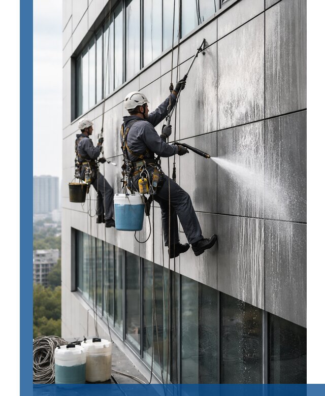 Профессиональная мойка вентилируемых фасадов в Павловском Посаде