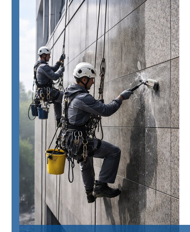 Профессиональная мойка фасада из керамогранита в Павловском Посаде