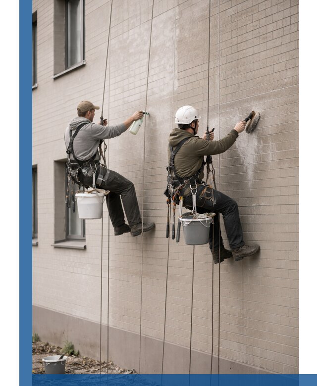 Удаление высолов с фасада зданий в Павловском Посаде без повреждений и следов