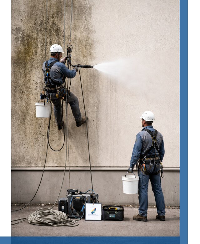 Очистка фасада от плесени в Павловском Посаде от 305 р. | ВЫСОТНИК-Пвл