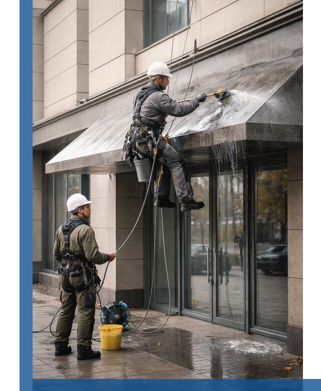 Профессиональная мойка козырьков и навесов в Павловском Посаде