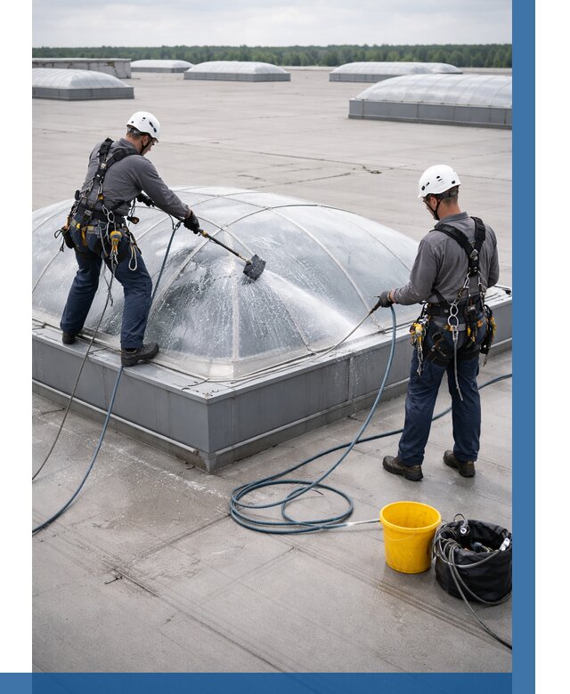 Мойка зенитных фонарей в Павловском Посаде, заказать от 4573 р. | ВЫСОТНИК-Пвл