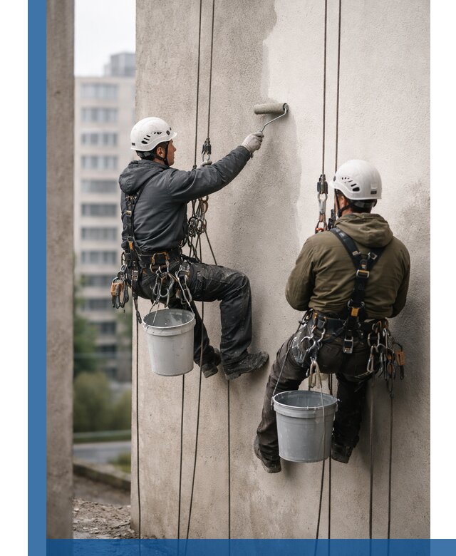 Покраска фасадов высотными альпинистами в Павловском Посаде с гарантией