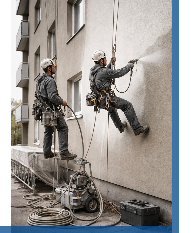 Безвоздушная покраска фасада в Павловском Посаде от 224 р/м² | ВЫСОТНИК-Пвл