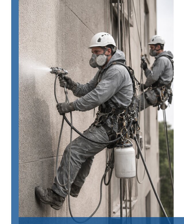 Безвоздушная покраска фасадов зданий в Павловском Посаде профессионально