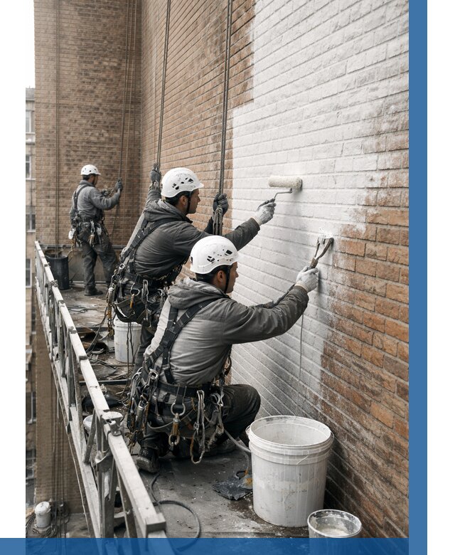 Покраска кирпичного фасада в Павловском Посаде от 356 р. | ВЫСОТНИК-Пвл