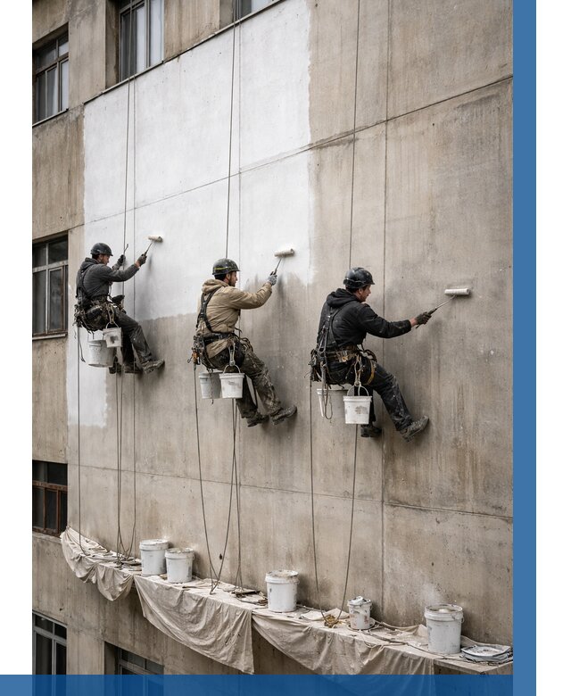 Покраска бетонного фасада в Павловском Посаде от 356 р за м2 | ВЫСОТНИК-Пвл