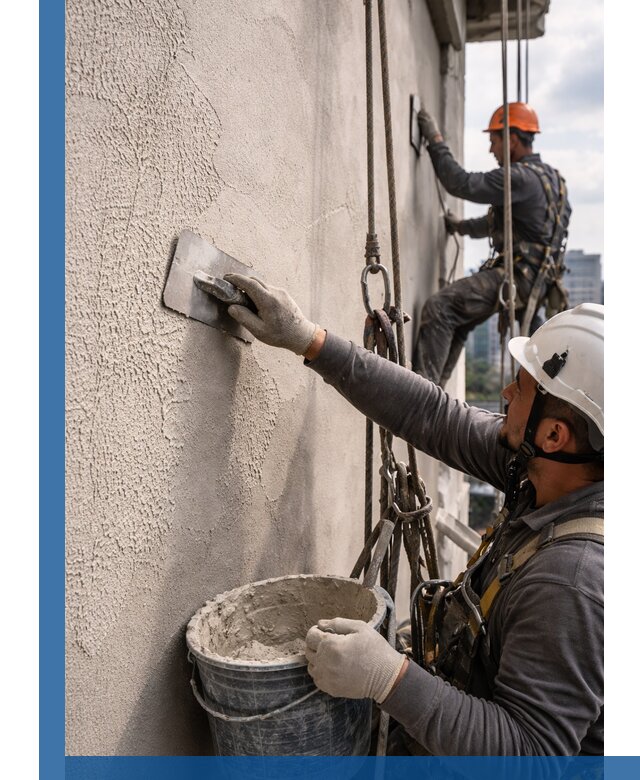 Декоративная штукатурка фасада с утеплением и защитой в Павловском Посаде