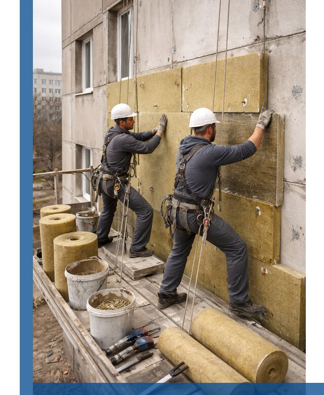 Утепление фасада минватой в Павловском Посаде под ключ с гарантией