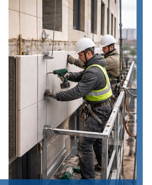 Монтаж фасадных термопанелей в Павловском Посаде от 1524 р. | ВЫСОТНИК-Пвл