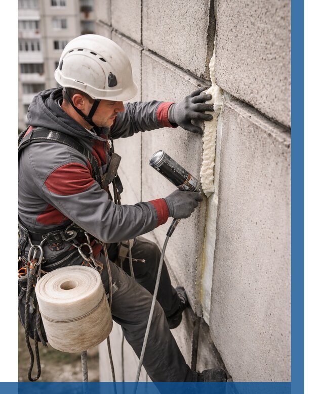 Утепление межпанельных швов в Павловском Посаде от 711 р. | ВЫСОТНИК-Пвл