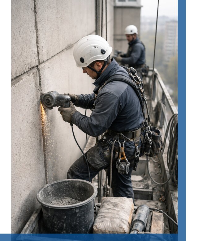 Штробление межпанельных швов в Павловском Посаде от 1219 р. | ВЫСОТНИК-Пвл