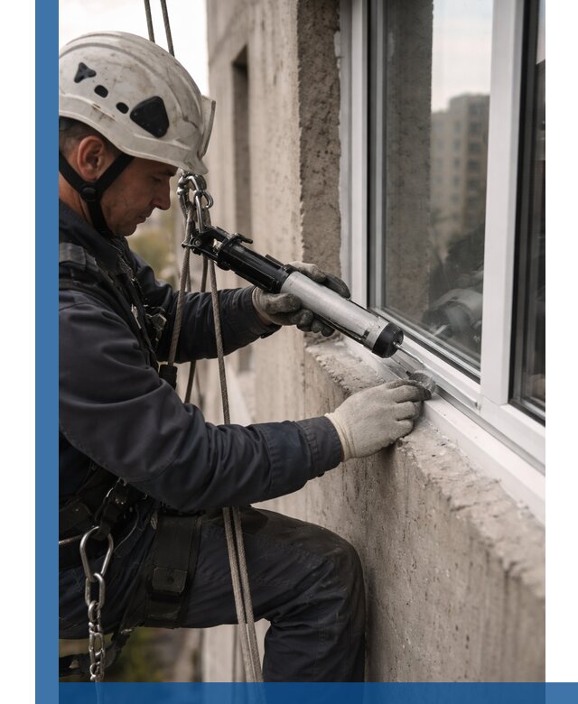 Герметизация оконных швов снаружи в Павловском Посаде профессионально