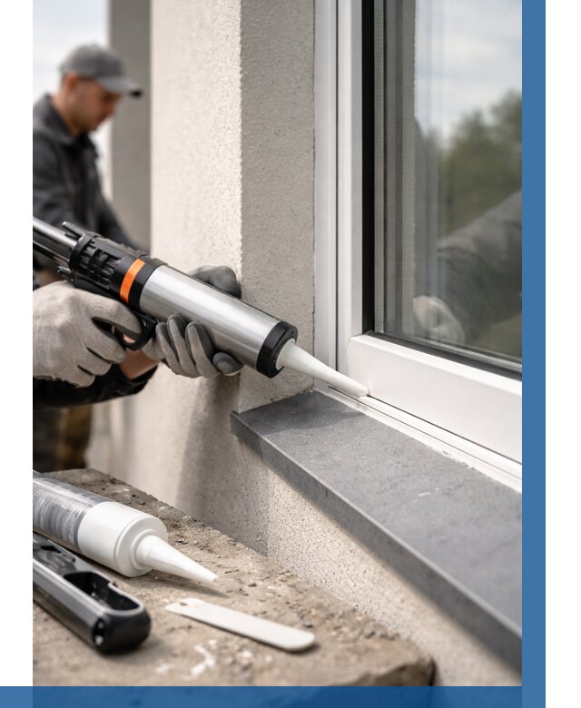 Герметизация монтажных швов окон в Павловском Посаде от 661 р. | ВЫСОТНИК-Пвл