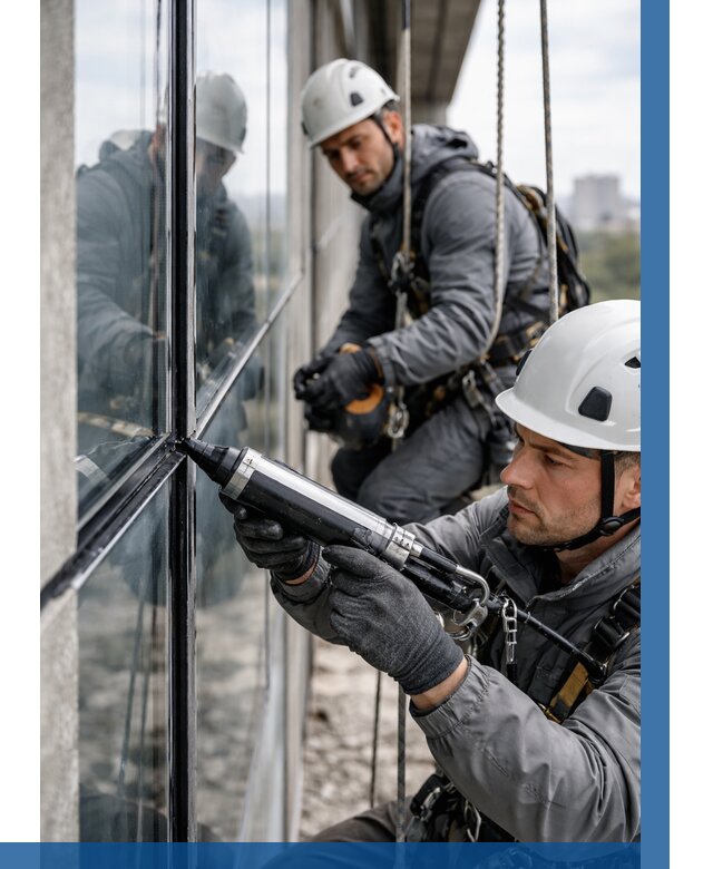 Герметизация витражных швов в Павловском Посаде от 661 р. | ВЫСОТНИК-Пвл