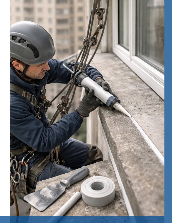 Герметизация балконного козырька в Павловском Посаде от 4573 р. | ВЫСОТНИК-Пвл