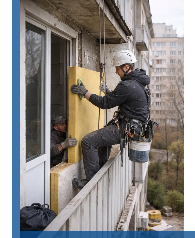 Профессиональное утепление балкона снаружи в Павловском Посаде под ключ