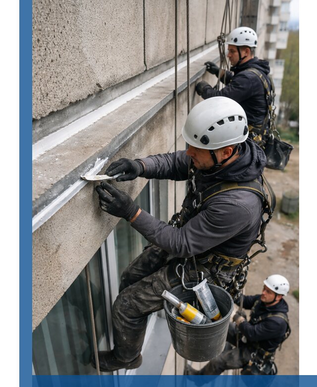 Герметизация примыкания балкона в Павловском Посаде под ключ с гарантией