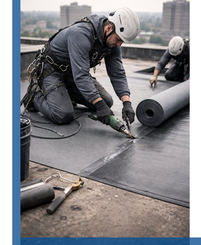 Ремонт мягкой кровли в Павловском Посаде с выездом промальпинистов