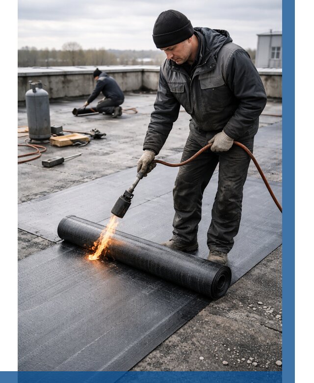 Ремонт наплавляемой кровли в Павловском Посаде от 711 р. | ВЫСОТНИК-Пвл