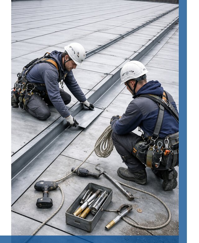 Ремонт фальцевой кровли в Павловском Посаде от 711 р. | ВЫСОТНИК-Пвл