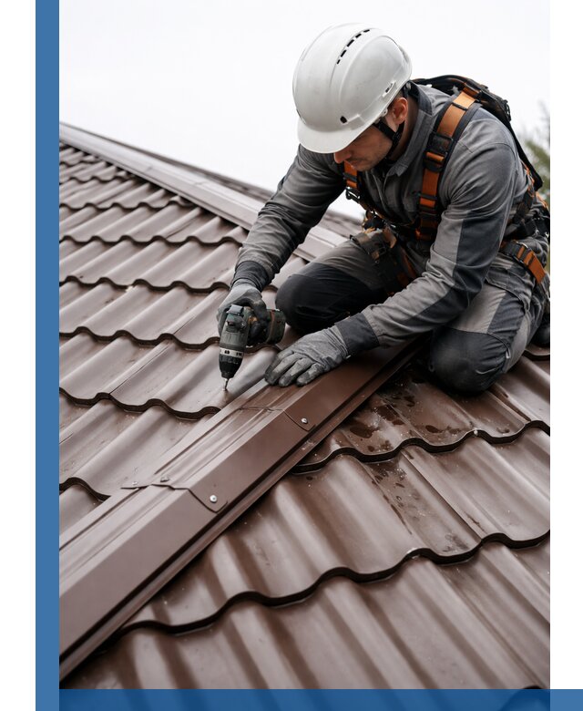 Ремонт металлочерепицы на крыше в Павловском Посаде профессионально