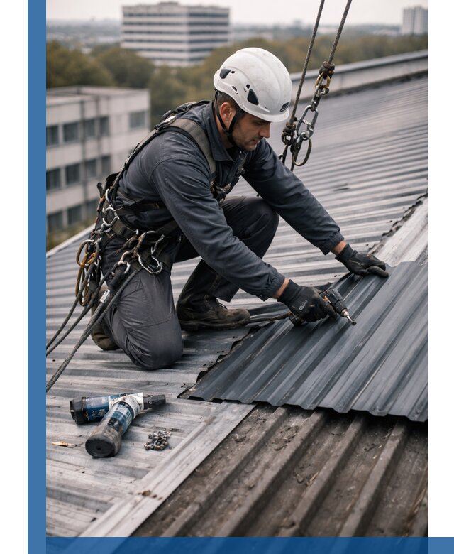 Ремонт профнастила на кровле в Павловском Посаде, работы под ключ