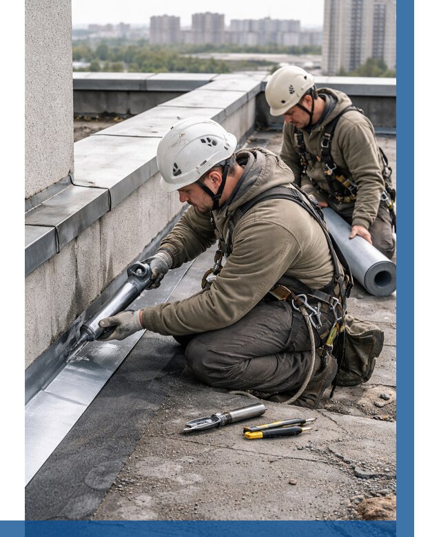 Ремонт кровельных примыканий в Павловском Посаде от 1219 р. | ВЫСОТНИК-Пвл