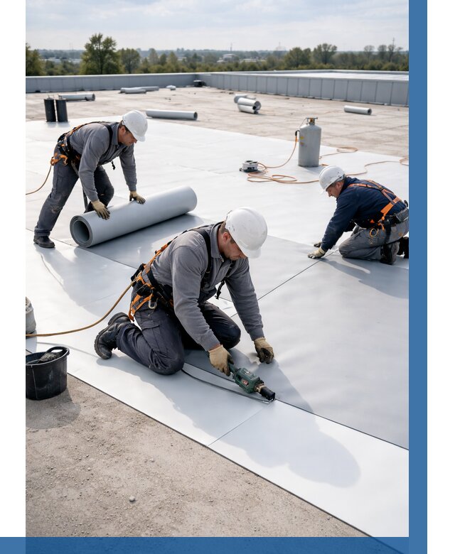 Монтаж мембранной кровли под ключ в Павловском Посаде от 1219 р. | ВЫСОТНИК-Пвл