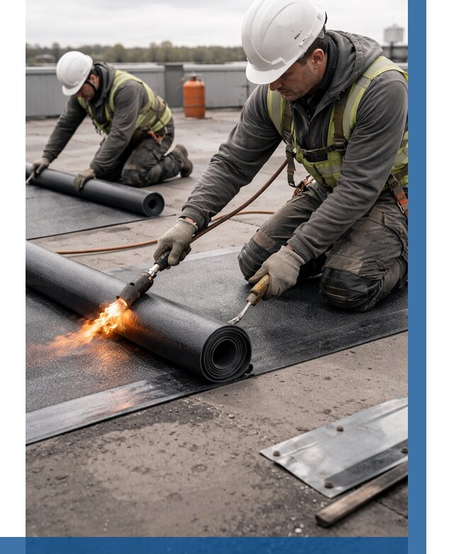 Монтаж наплавляемой кровли в Павловском Посаде от 864 р. — ВЫСОТНИК-Пвл