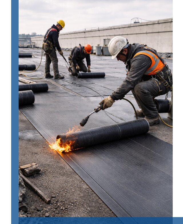 Монтаж наплавляемой кровли в Павловском Посаде профессионально
