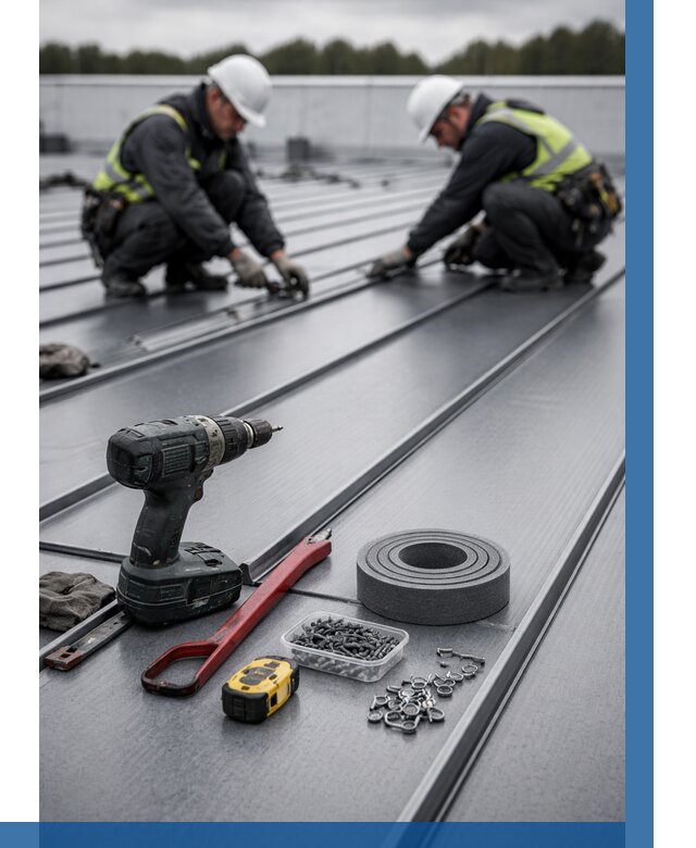 Монтаж фальцевой кровли в Павловском Посаде от 1829 р. | ВЫСОТНИК-Пвл