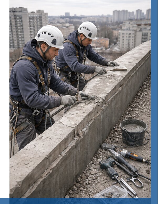 Ремонт парапета на кровле в Павловском Посаде от 1524 р. | ВЫСОТНИК-Пвл