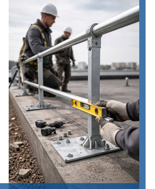 Монтаж кровельного ограждения в Павловском Посаде от 1219 р. | ВЫСОТНИК-Пвл