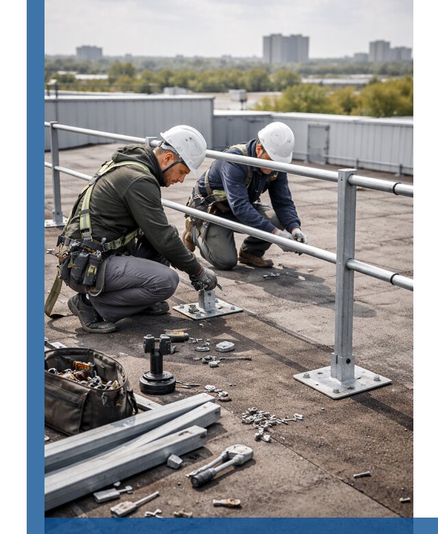 Монтаж кровельного ограждения в Павловском Посаде под ключ с гарантией