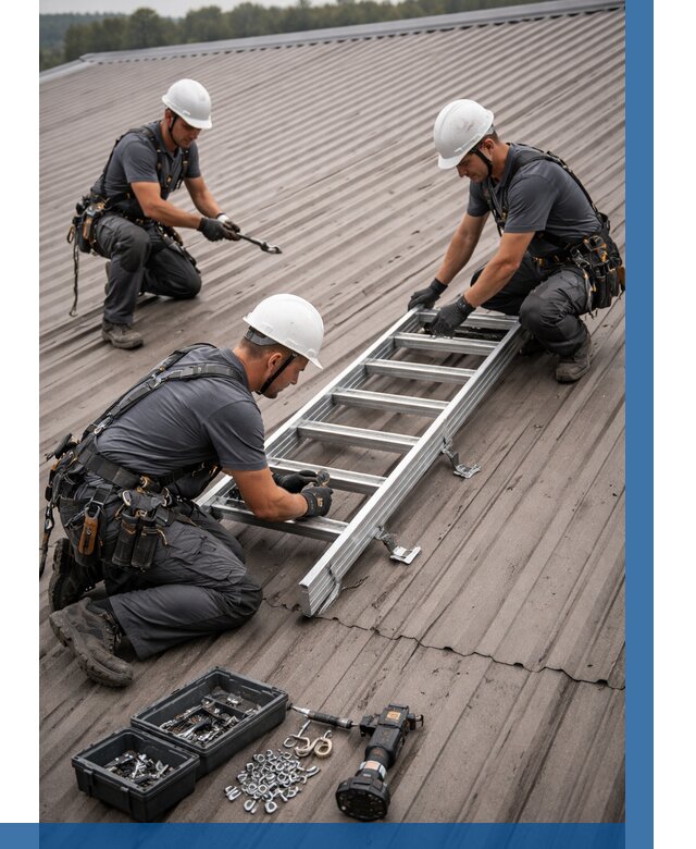 Монтаж кровельной лестницы в Павловском Посаде от 4573 р. | ВЫСОТНИК-Пвл