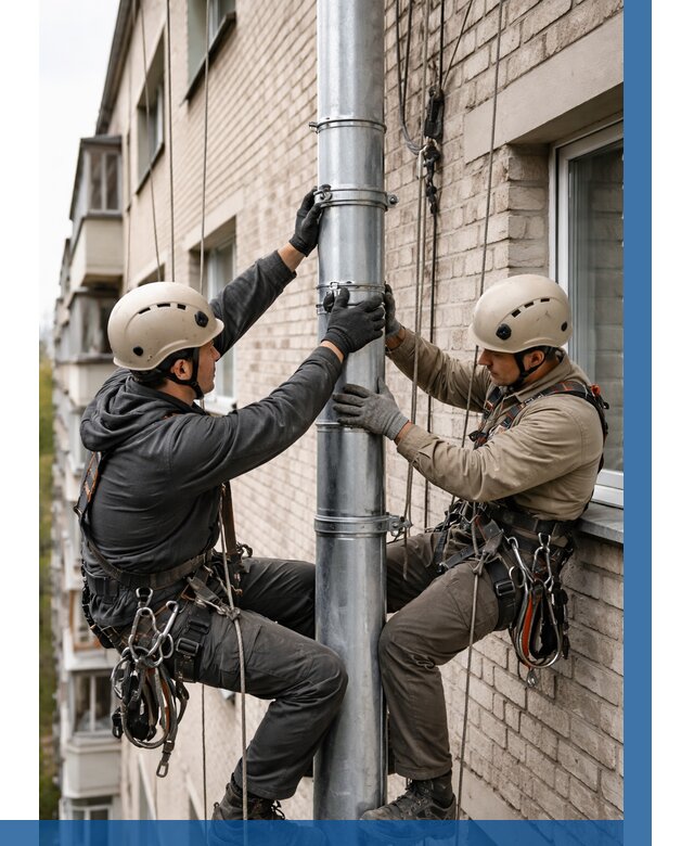 Замена водосточных труб в Павловском Посаде от 6605 р. | ВЫСОТНИК-Пвл