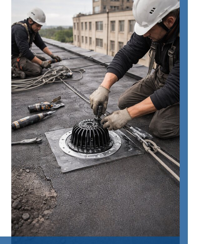 Установка водосточных воронок в Павловском Посаде цена от 3557 р. | ВЫСОТНИК-Пвл