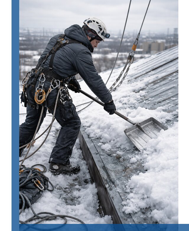 Профессиональная очистка кровли от снега и наледи в Павловском Посаде