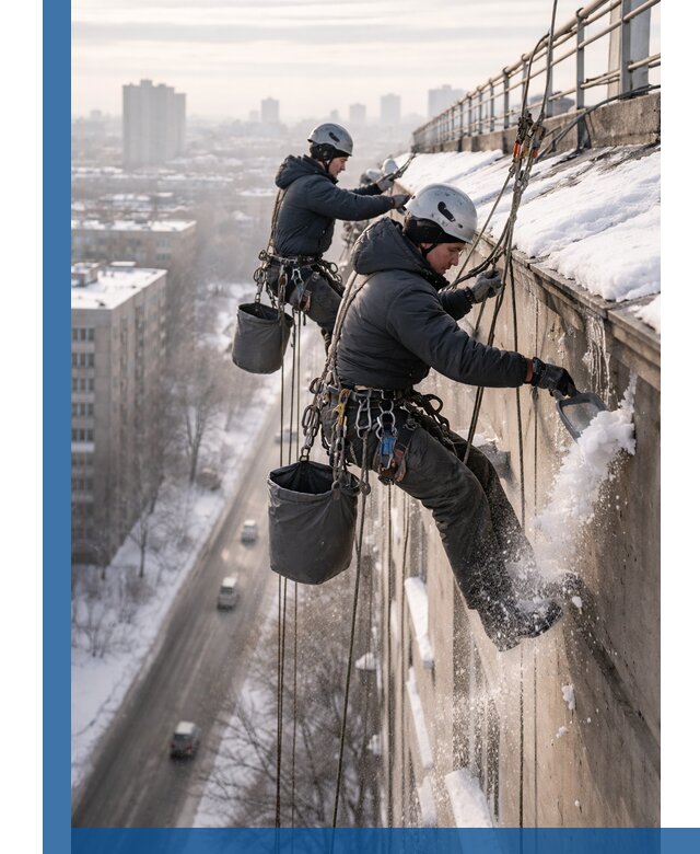 Очистка карнизов от снега в Павловском Посаде профессионально и безопасно