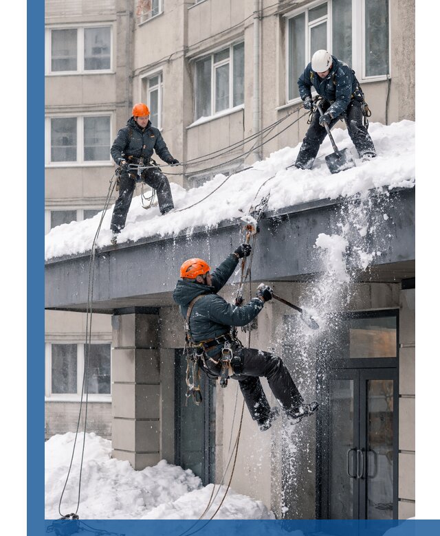 Безопасная очистка навесов от снега в Павловском Посаде круглогодично