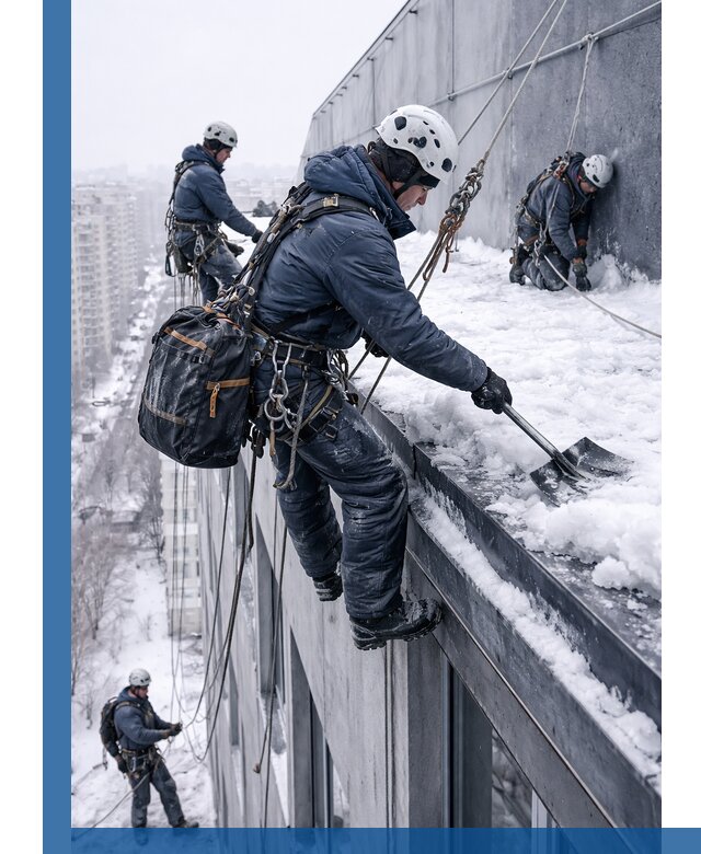 Абонентское обслуживание кровли зимой в Павловском Посаде регулярный уход