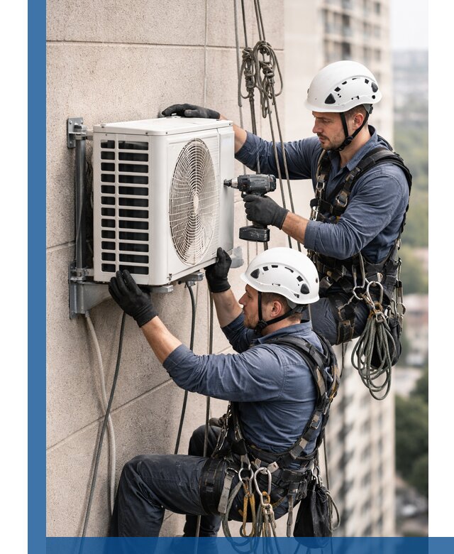 Монтаж внешнего блока кондиционера в Павловском Посаде установка и крепление