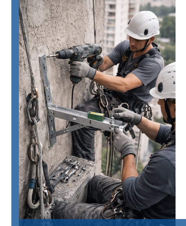 Установка кронштейнов кондиционера и крепежа в Павловском Посаде