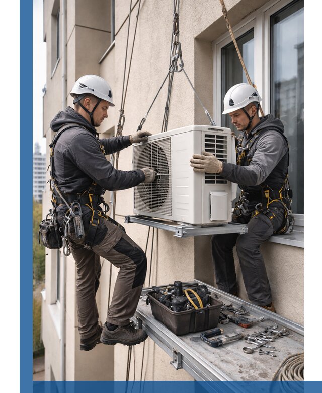 Перенос внешнего блока кондиционера в Павловском Посаде с монтажом и крепежом