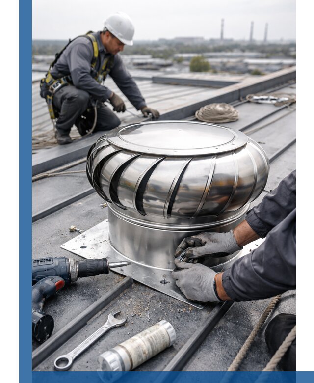 Установка дефлекторов на кровле в Павловском Посаде профессионально