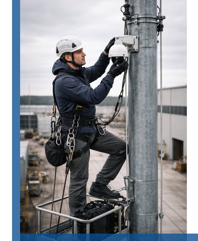 Профессиональная установка видеокамер на мачте в Павловском Посаде